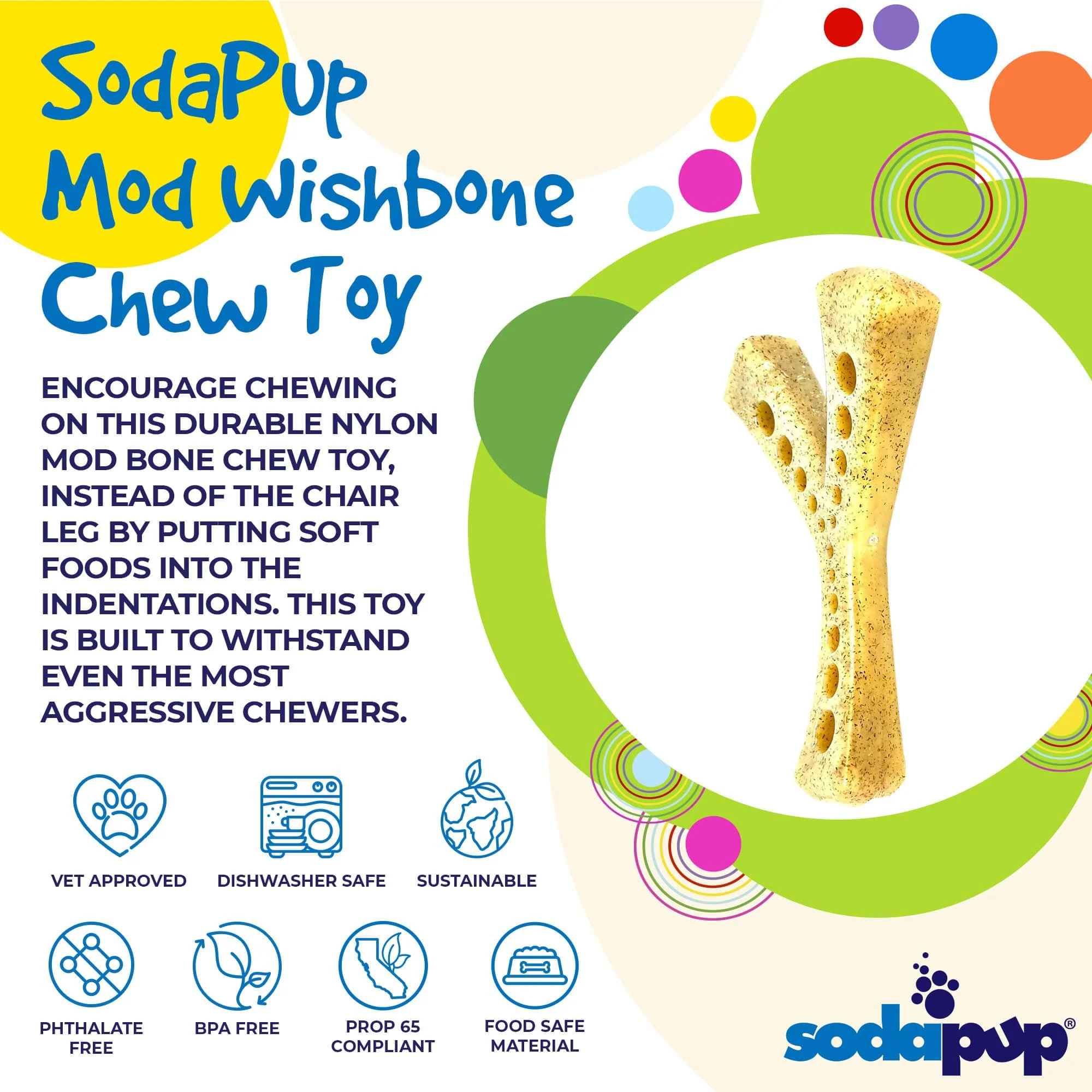 MOD Wishbone Nylon Dog Chew Toy for Aggressive Chewers | USA Made - Image 2