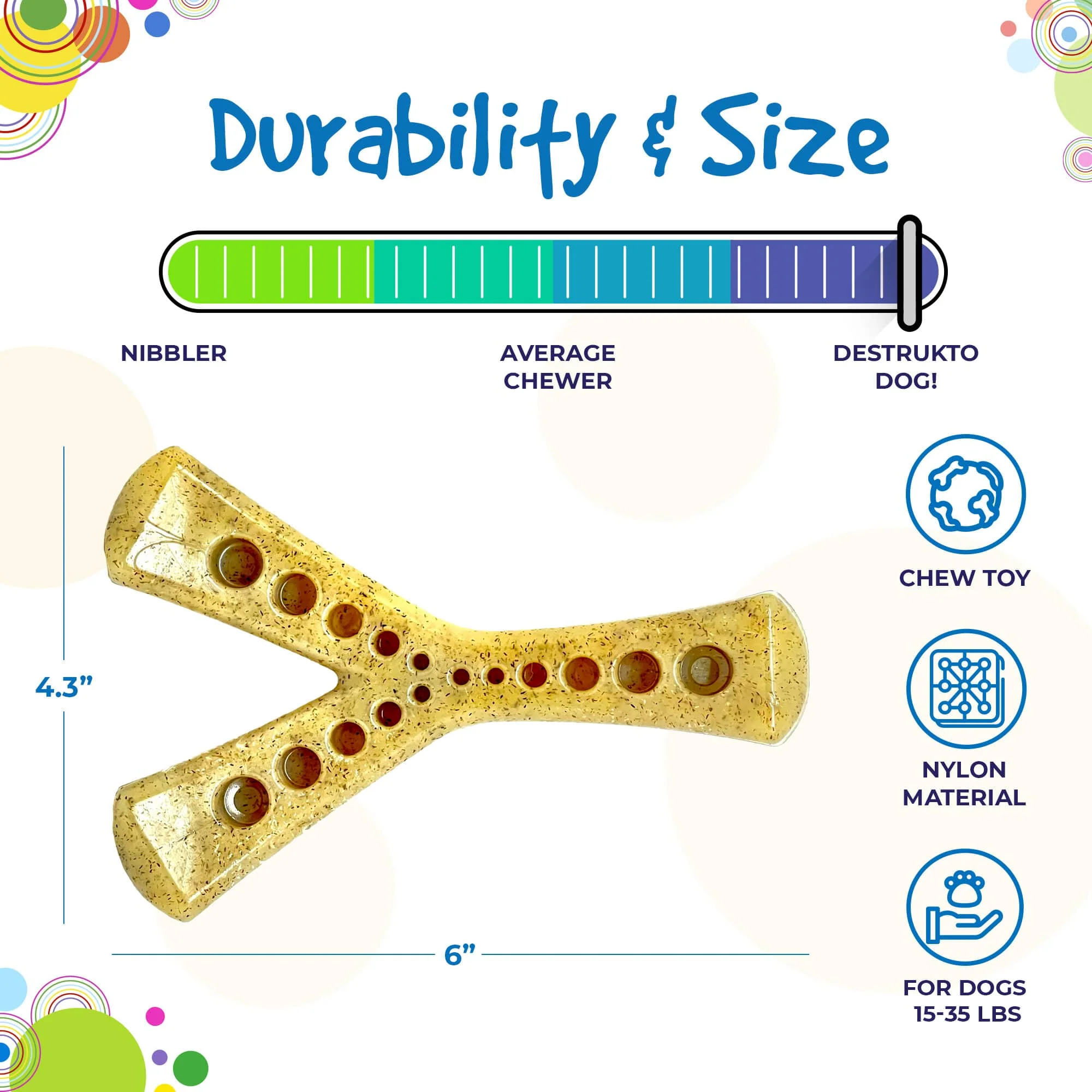 MOD Wishbone Nylon Dog Chew Toy for Aggressive Chewers | USA Made - Image 4