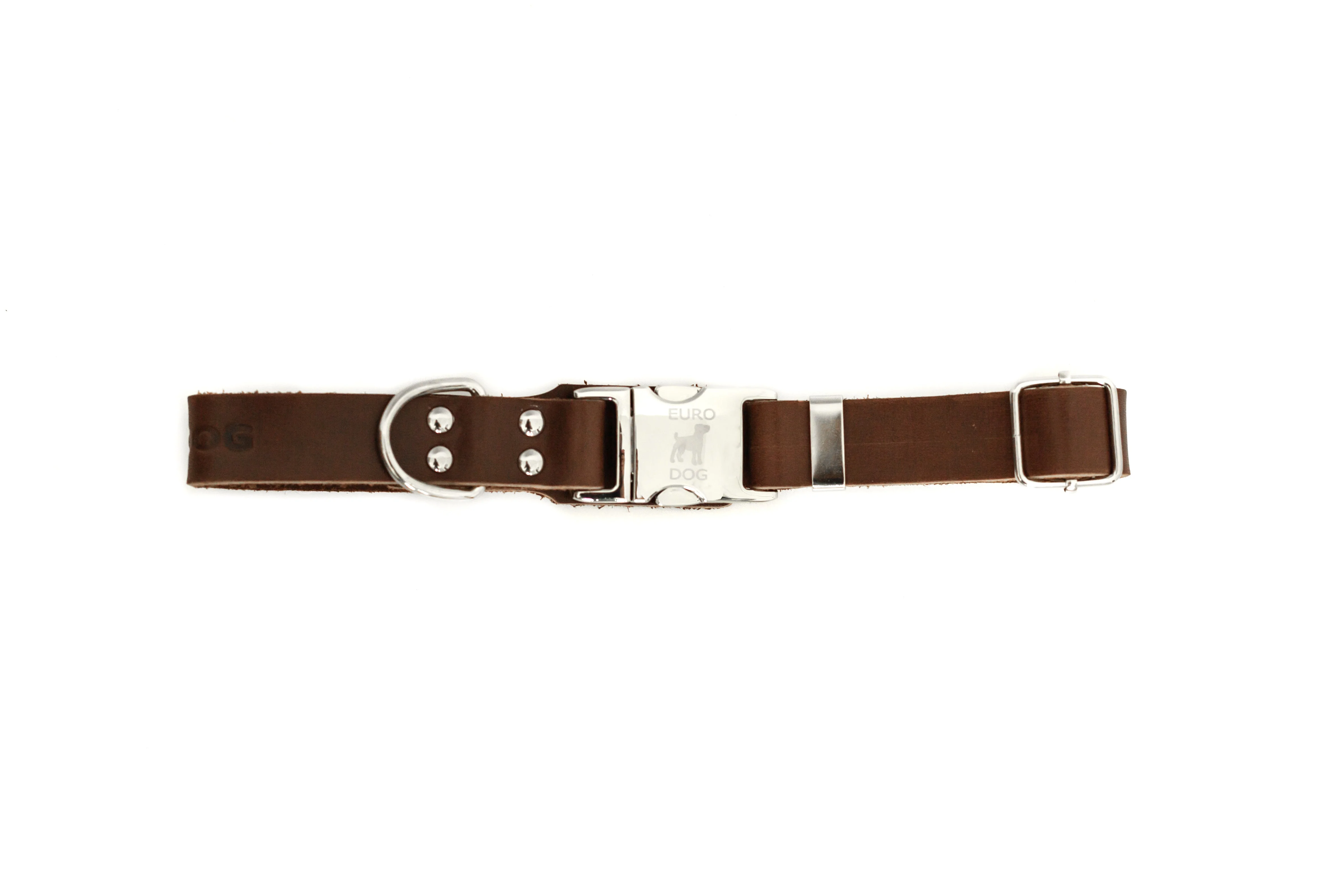 Modern Style Quick-Release Chocolate Leather Dog Collar - Image 3