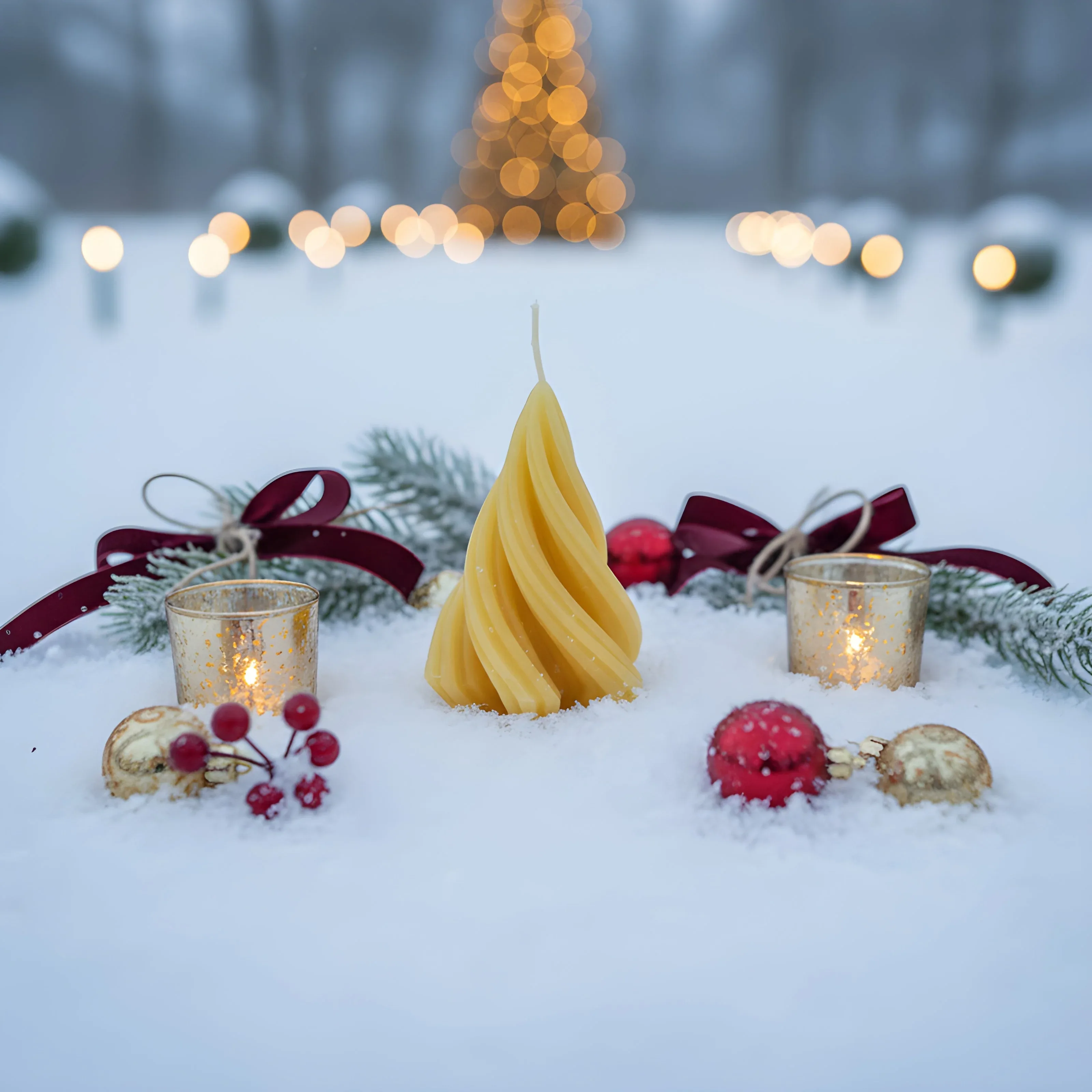 Modern Tree Beeswax Candle - Image 4
