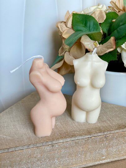 Mom-to-Be Candle - Handcrafted Soy Wax Body Sculpture Art for Expecting Mothers - Image 2