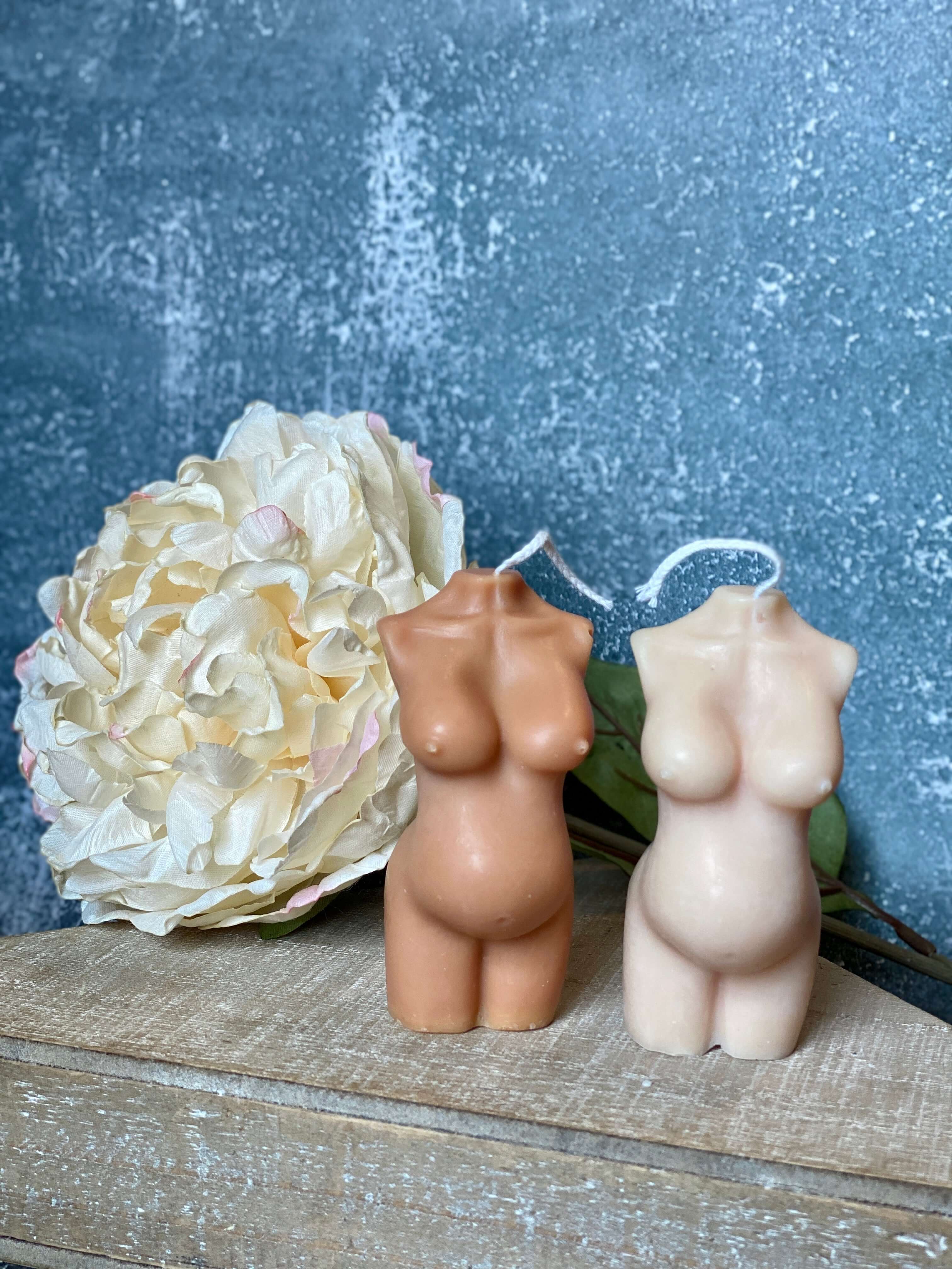 Mom-to-Be Candle - Handcrafted Soy Wax Body Sculpture Art for Expecting Mothers - Image 5