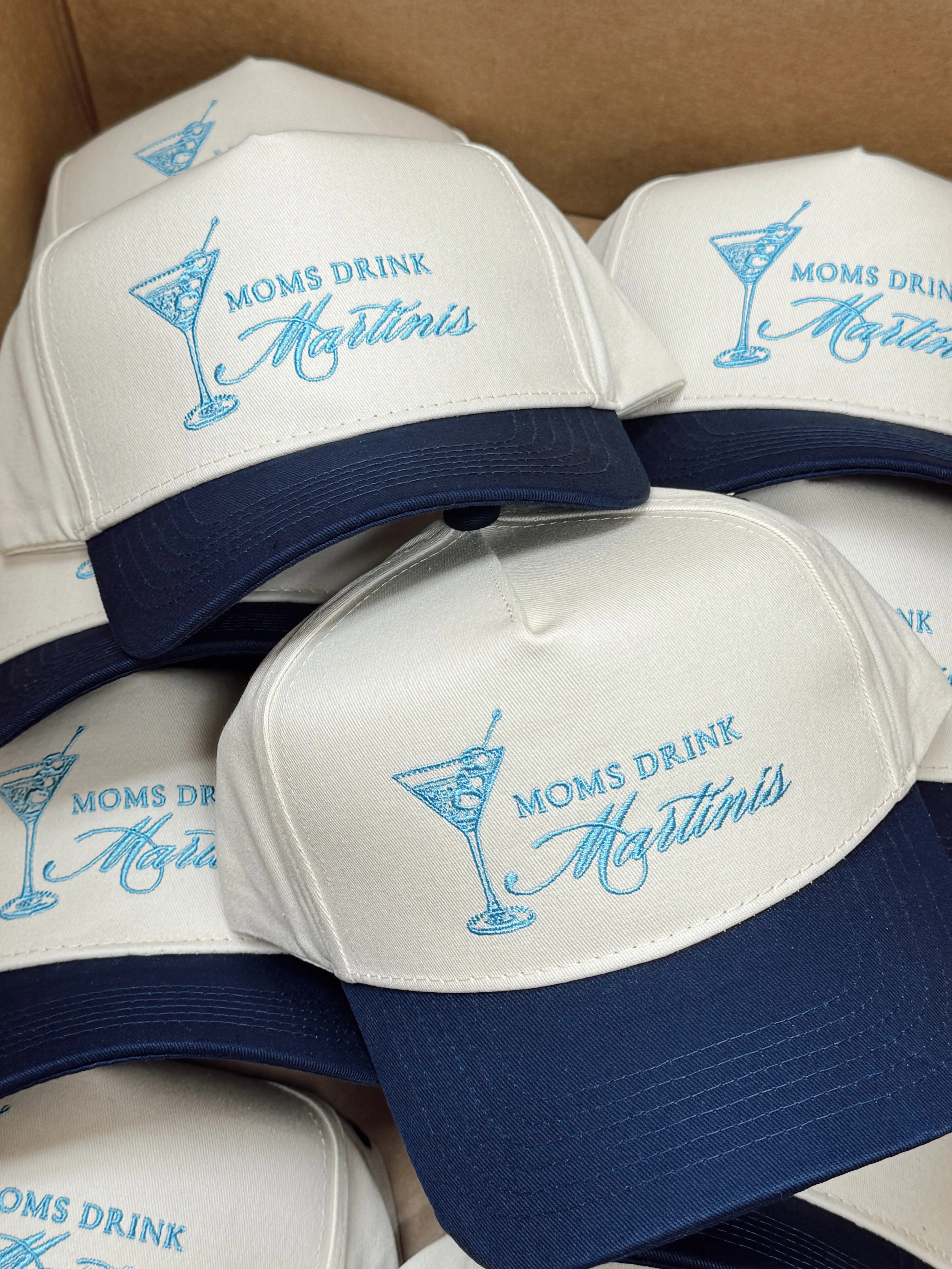 Mom's Drink Martinis - Navy Vintage Trucker Hat - Image 2