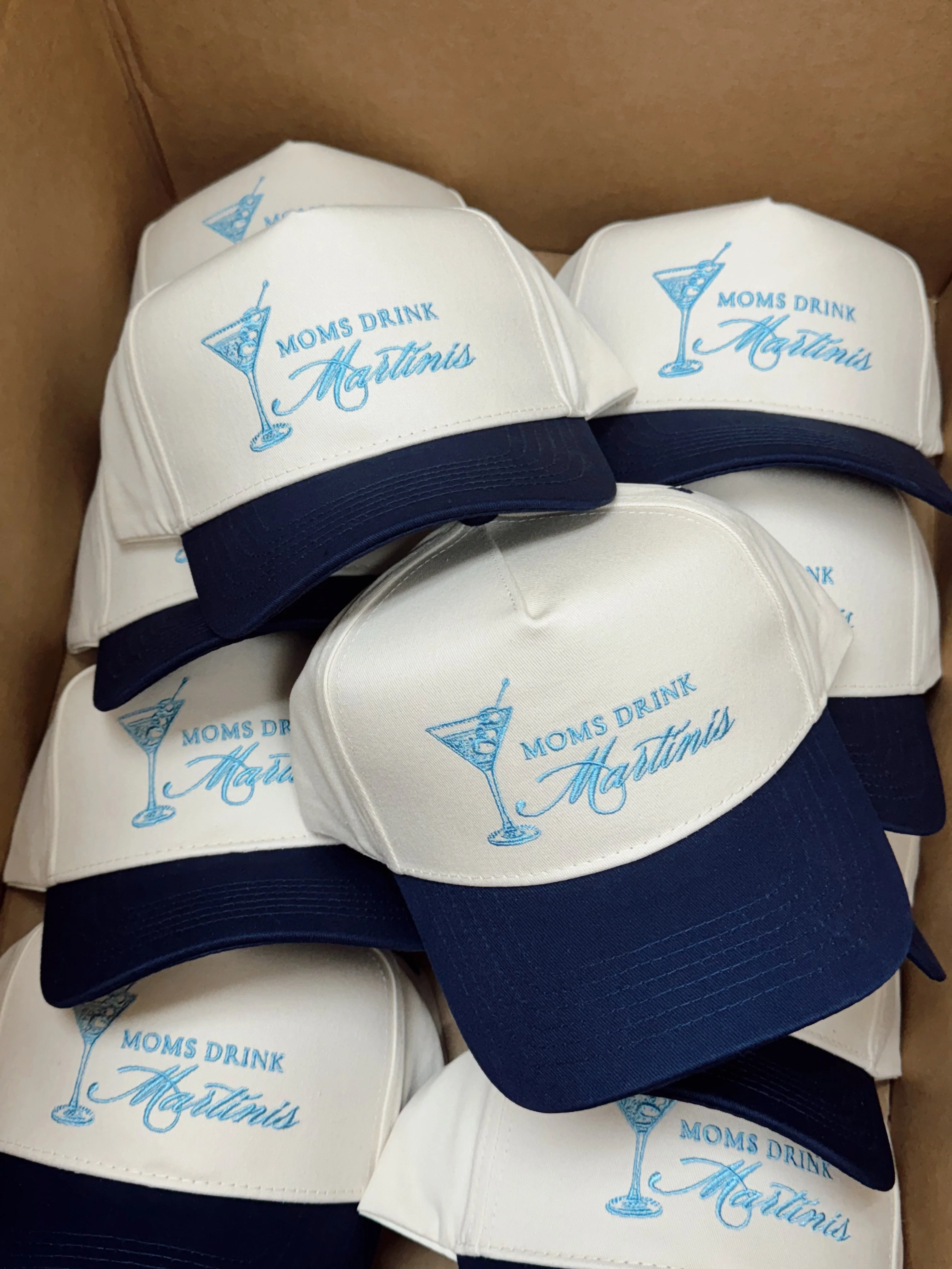 Mom's Drink Martinis - Navy Vintage Trucker Hat - Image 6