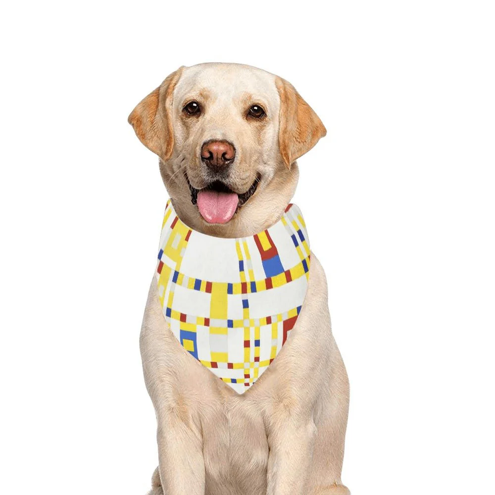 Mondrian Broadway Boogie Woogie Double-Sided Pet Bandana - Image 4
