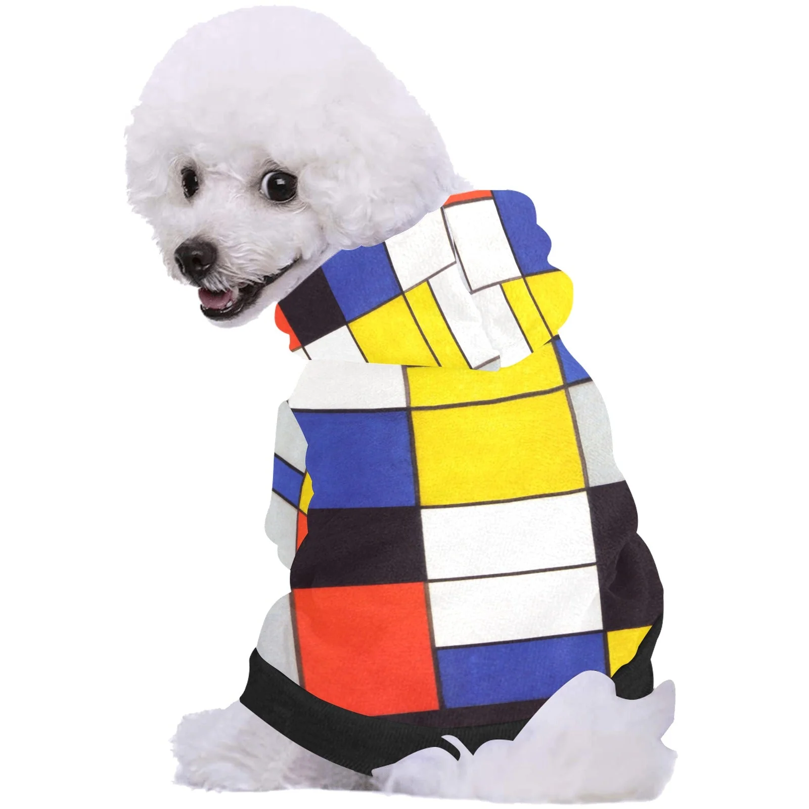 Mondrian Composition A Button Hoodie - Image 2