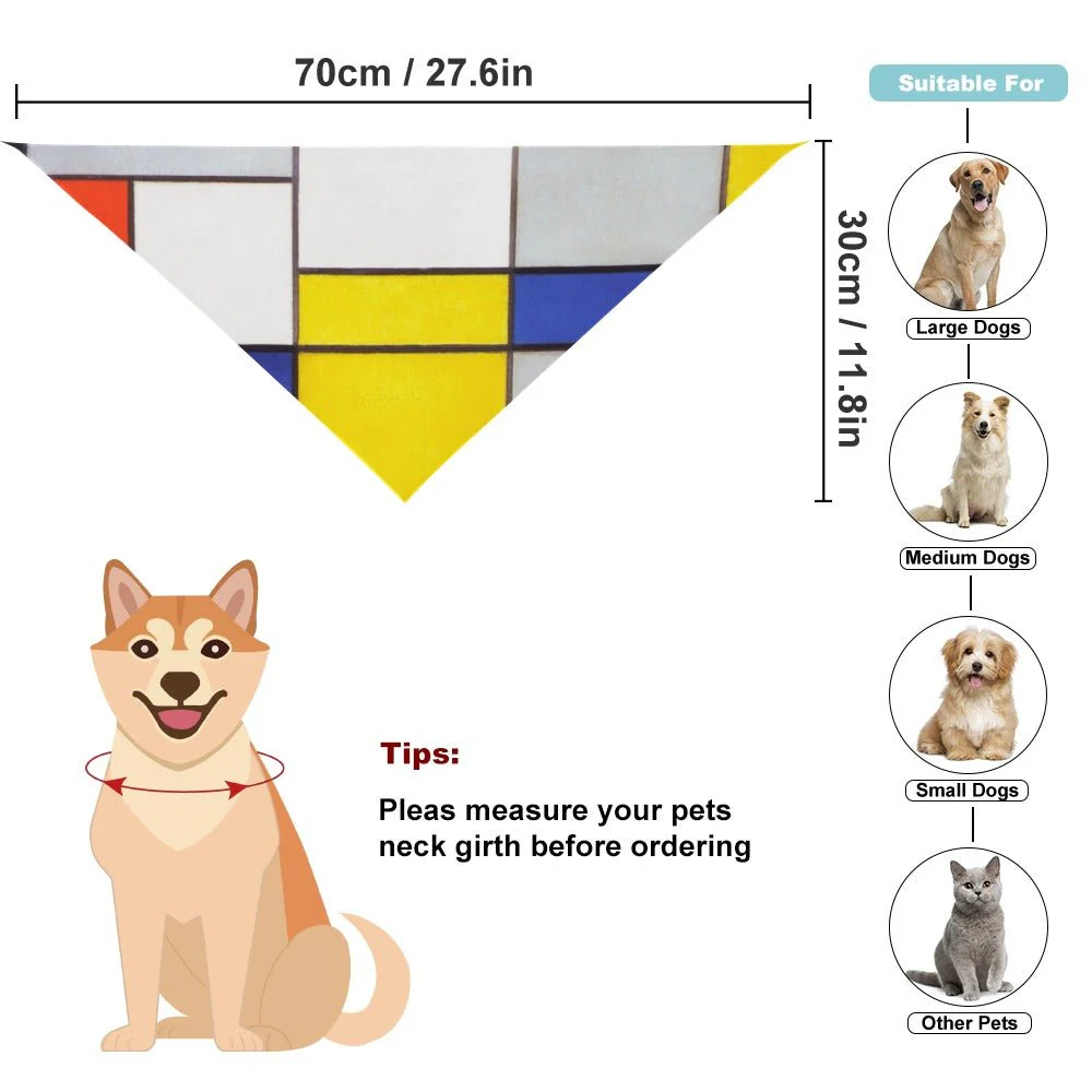 Mondrian Composition A Pet Scarf - Image 3