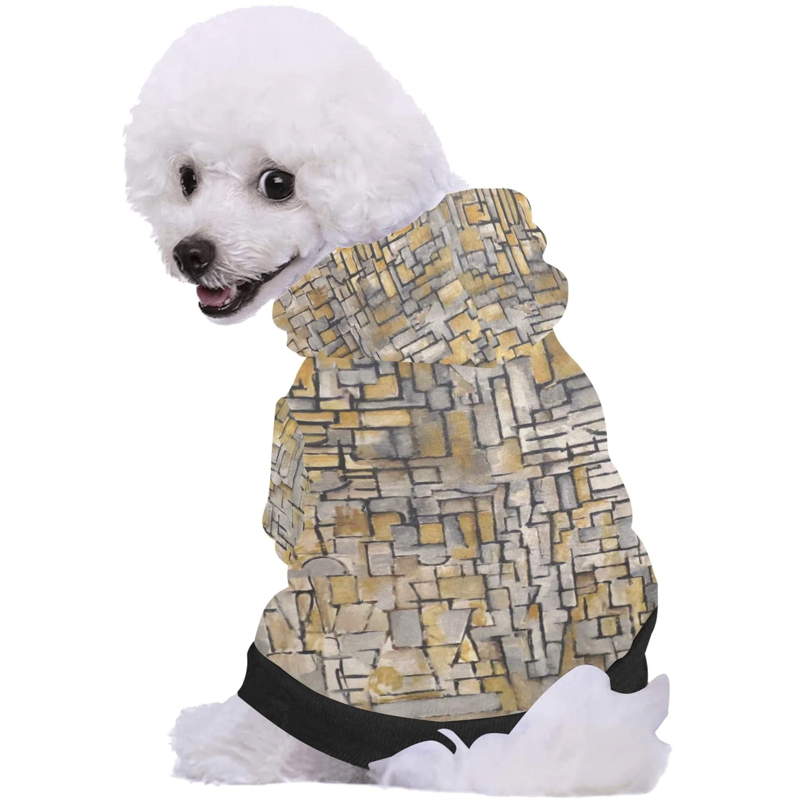 Mondrian Tableau No. 2, Composition No. VII Button Hoodie - Image 2