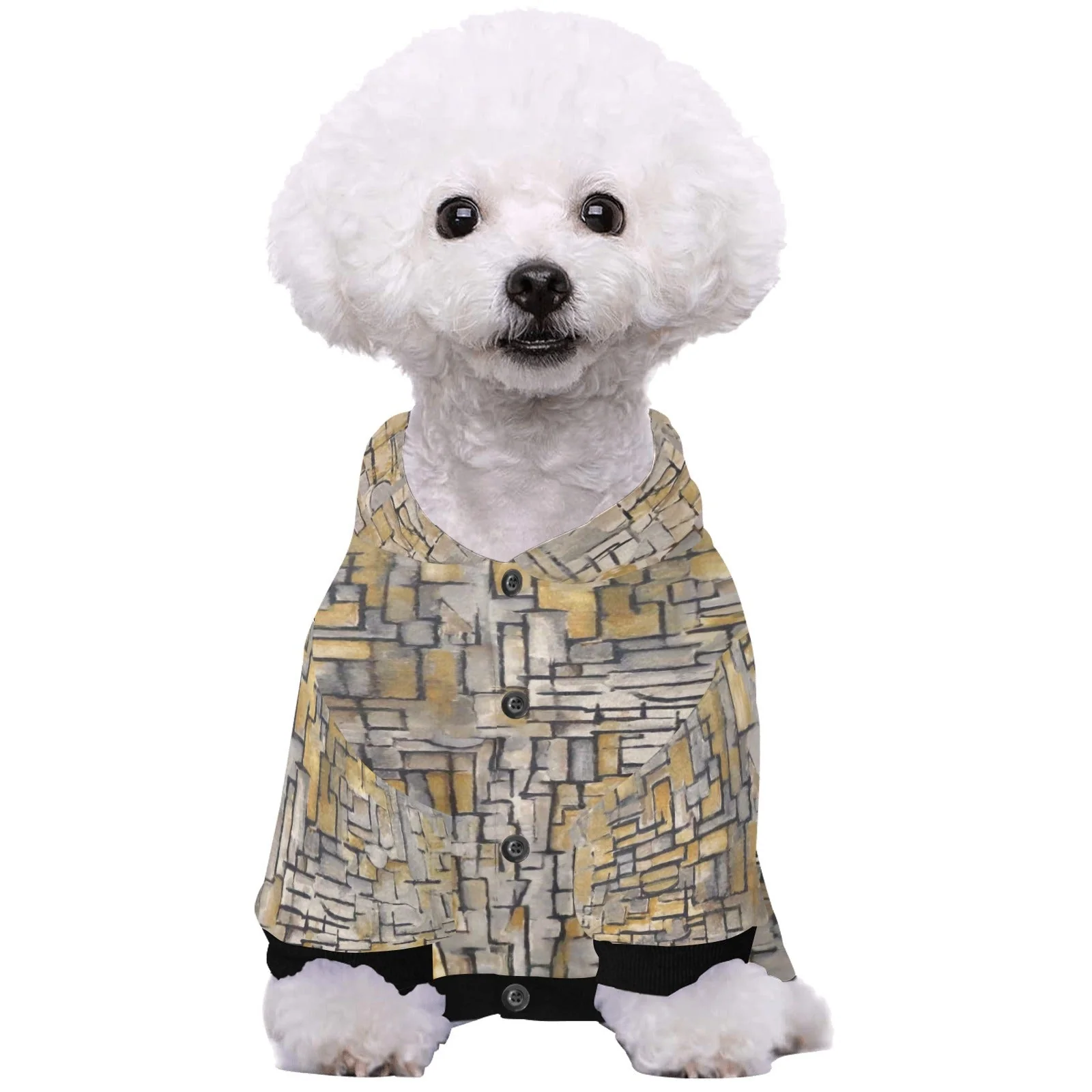 Mondrian Tableau No. 2, Composition No. VII Button Hoodie - Image 4