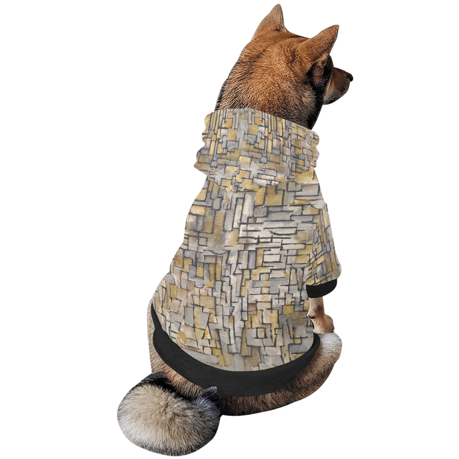 Mondrian Tableau No. 2, Composition No. VII Button Hoodie - Image 5