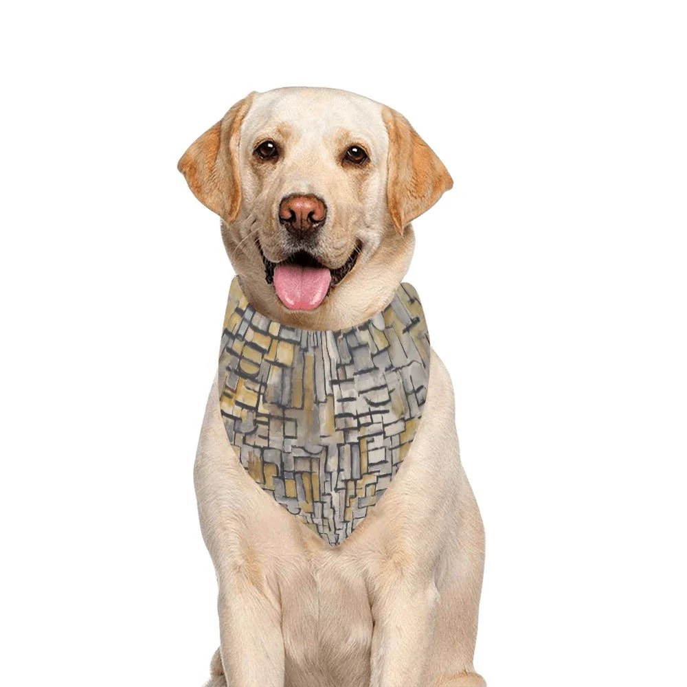 Mondrian Tableau No. 2, Composition No. VII Double-Sided Pet Bandana - Image 4