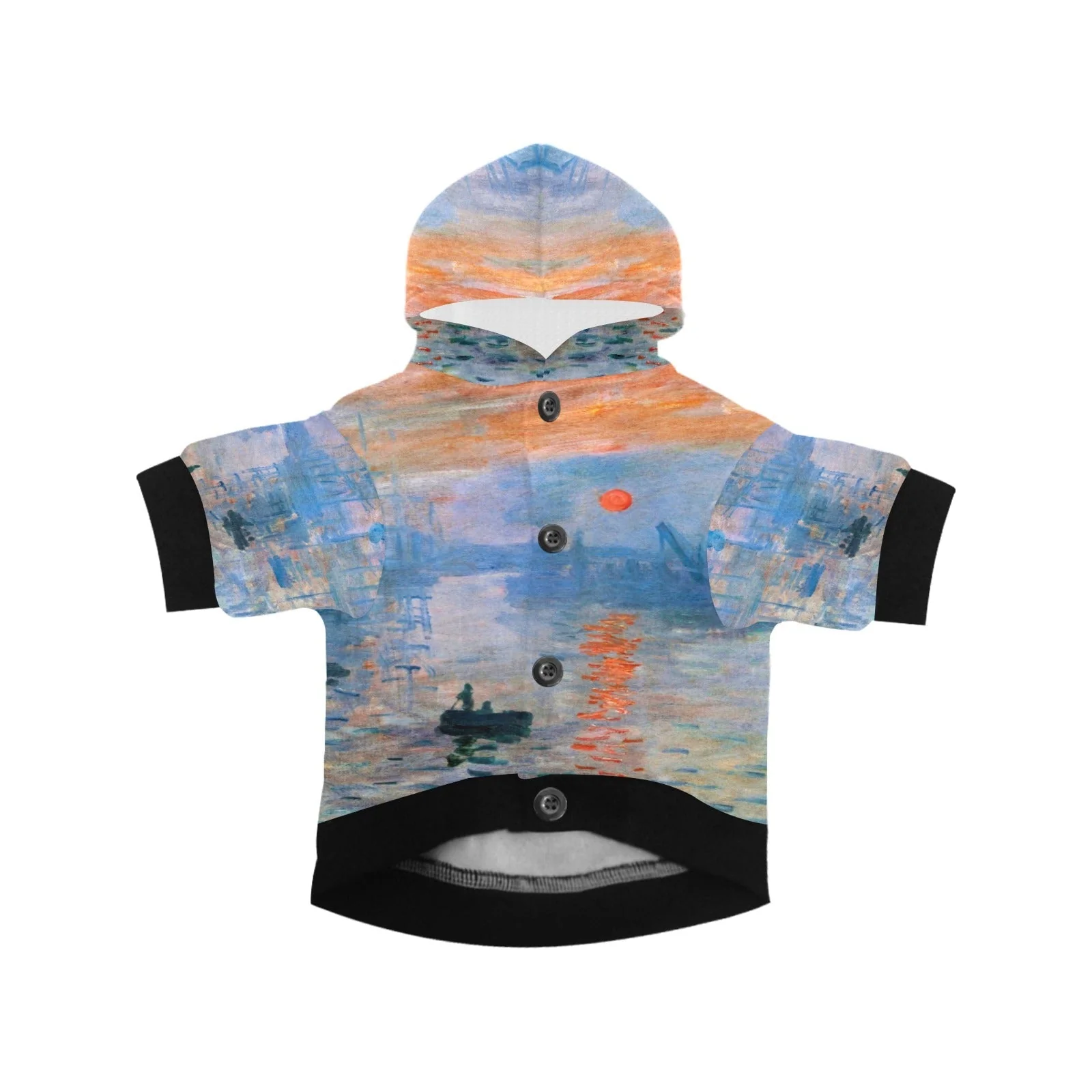 Monet Impression, Sunrise Button Hoodie - Image 3