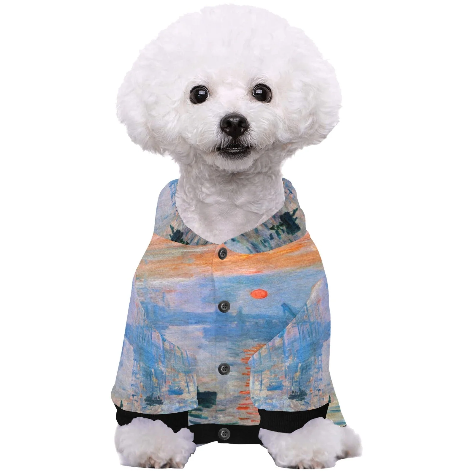 Monet Impression, Sunrise Button Hoodie - Image 4