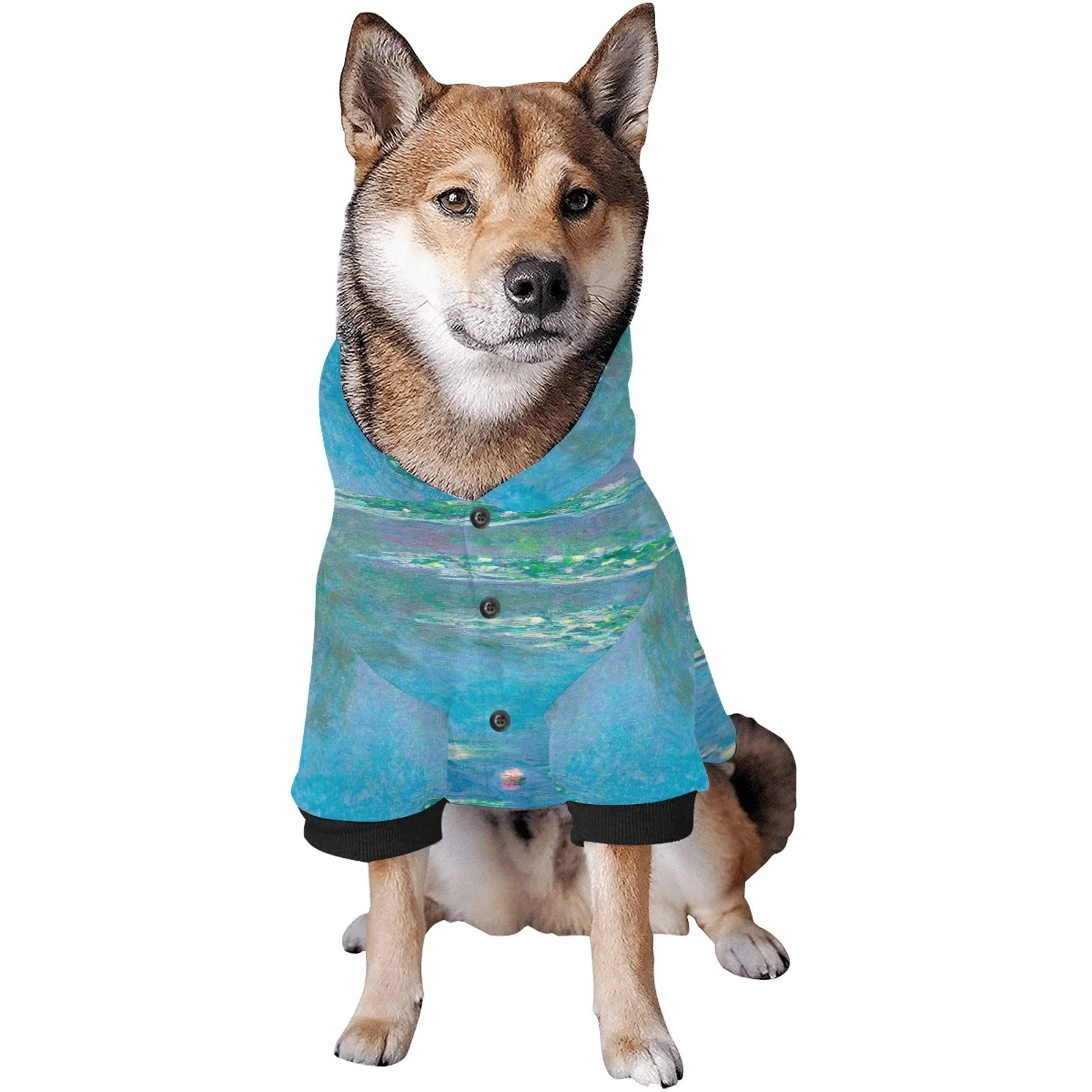 Monet Water Lilies Button Hoodie - Image 6