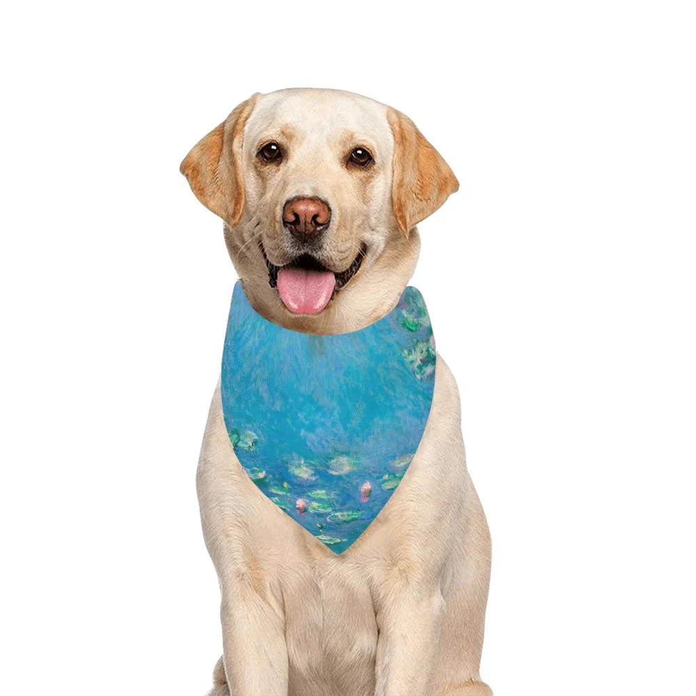 Monet Water Lilies Double-Sided Pet Bandana - Image 4