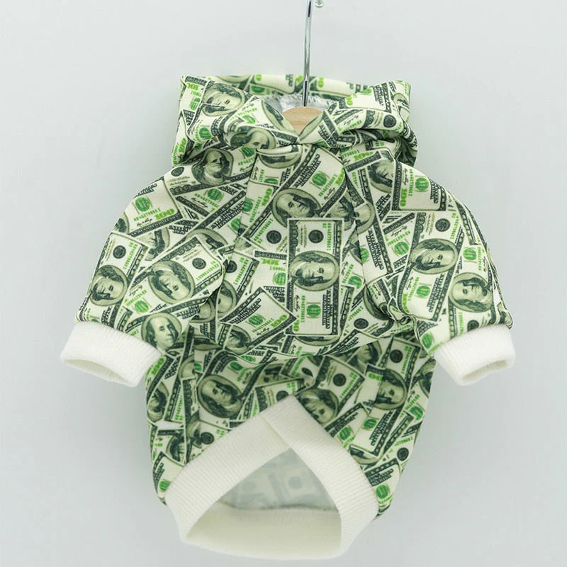 Money Print Dog Hoodie - Image 5