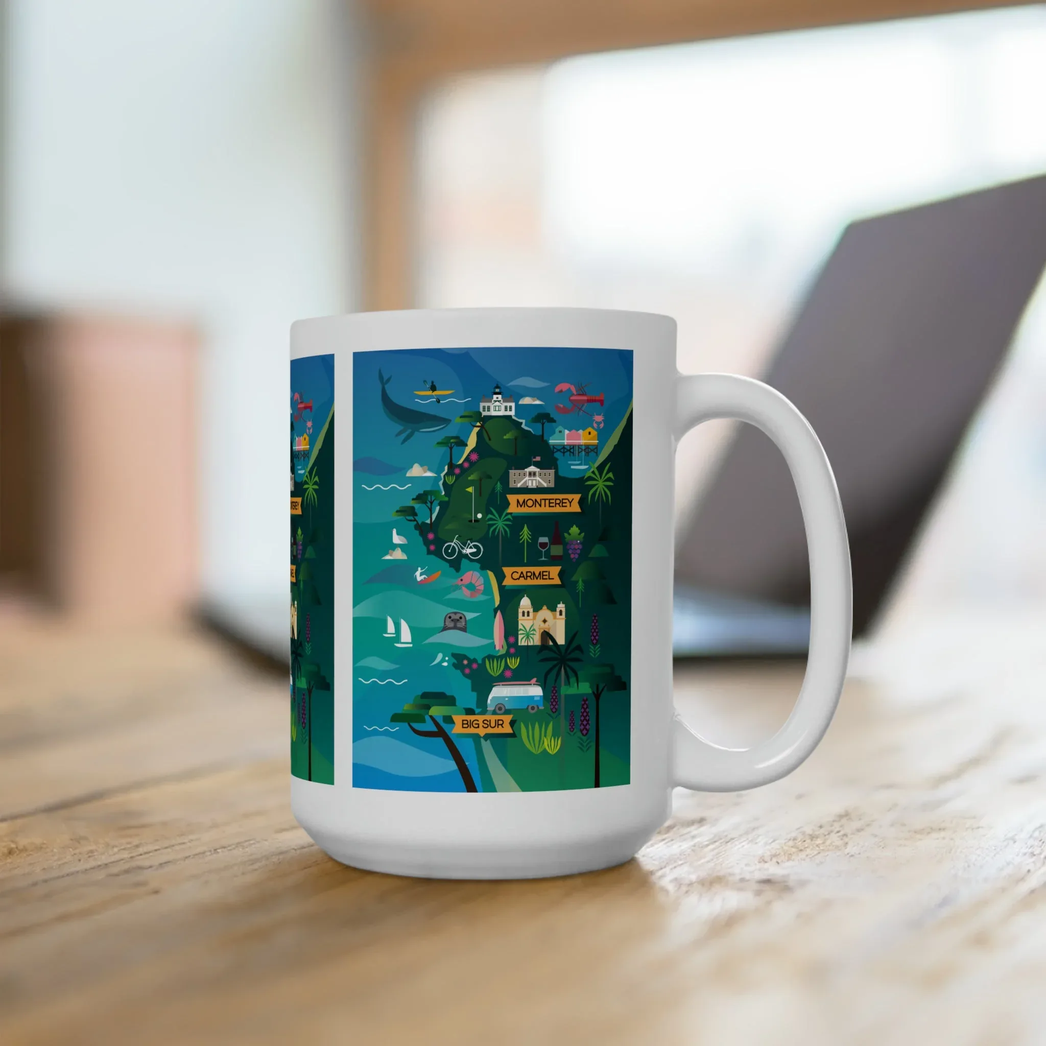 Monterey + Carmel Ceramic Mug 11oz or 15oz - Image 4