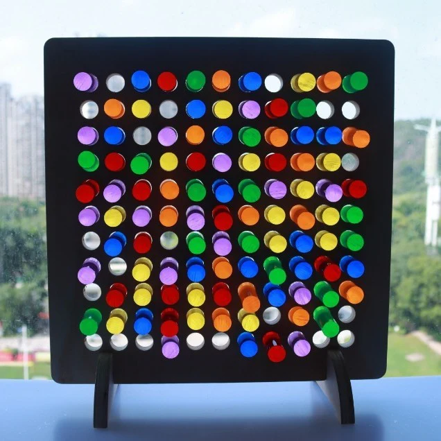 Montessori Early Childhood Education Rainbow Wire-wrap Board Pixel Art Educational Toys - Image 4