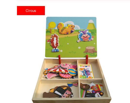 Montessori Magnetic Fun Puzzle Children's Wooden Puzzle Box Game Cartoon Educational Painting Toys For Children Gift Antistress - Image 10