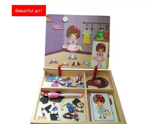 Montessori Magnetic Fun Puzzle Children's Wooden Puzzle Box Game Cartoon Educational Painting Toys For Children Gift Antistress - Image 11