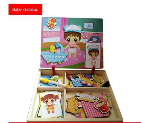 Montessori Magnetic Fun Puzzle Children's Wooden Puzzle Box Game Cartoon Educational Painting Toys For Children Gift Antistress - Image 16