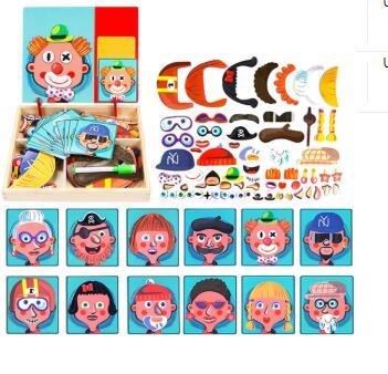 Montessori Magnetic Fun Puzzle Children's Wooden Puzzle Box Game Cartoon Educational Painting Toys For Children Gift Antistress - Image 3