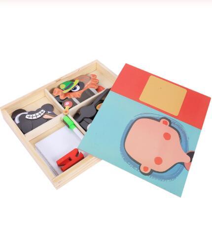 Montessori Magnetic Fun Puzzle Children's Wooden Puzzle Box Game Cartoon Educational Painting Toys For Children Gift Antistress - Image 6