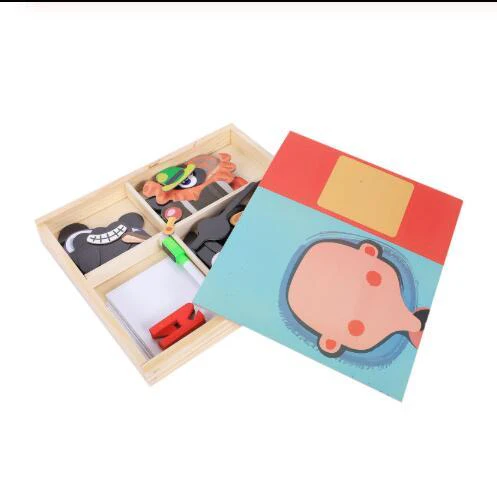Montessori Magnetic Fun Puzzle Children's Wooden Puzzle Box Game Cartoon Educational Painting Toys For Children Gift Antistress - Image 9
