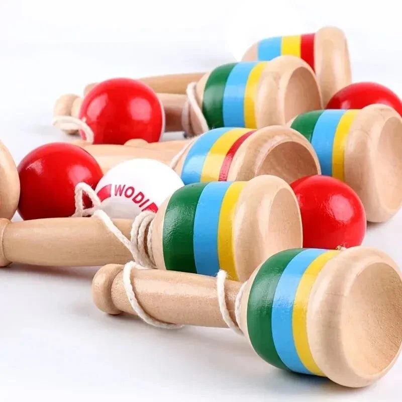 Montessori Wooden Skill Sword Cup Toy – Educational Throw & Catch Game - Image 3