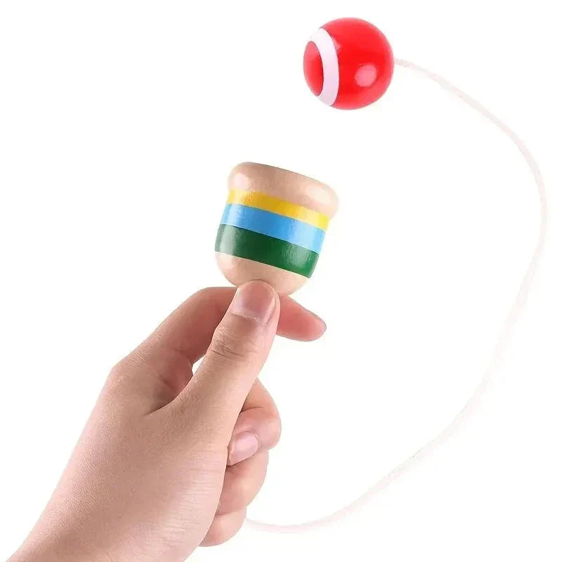 Montessori Wooden Skill Sword Cup Toy – Educational Throw & Catch Game - Image 5