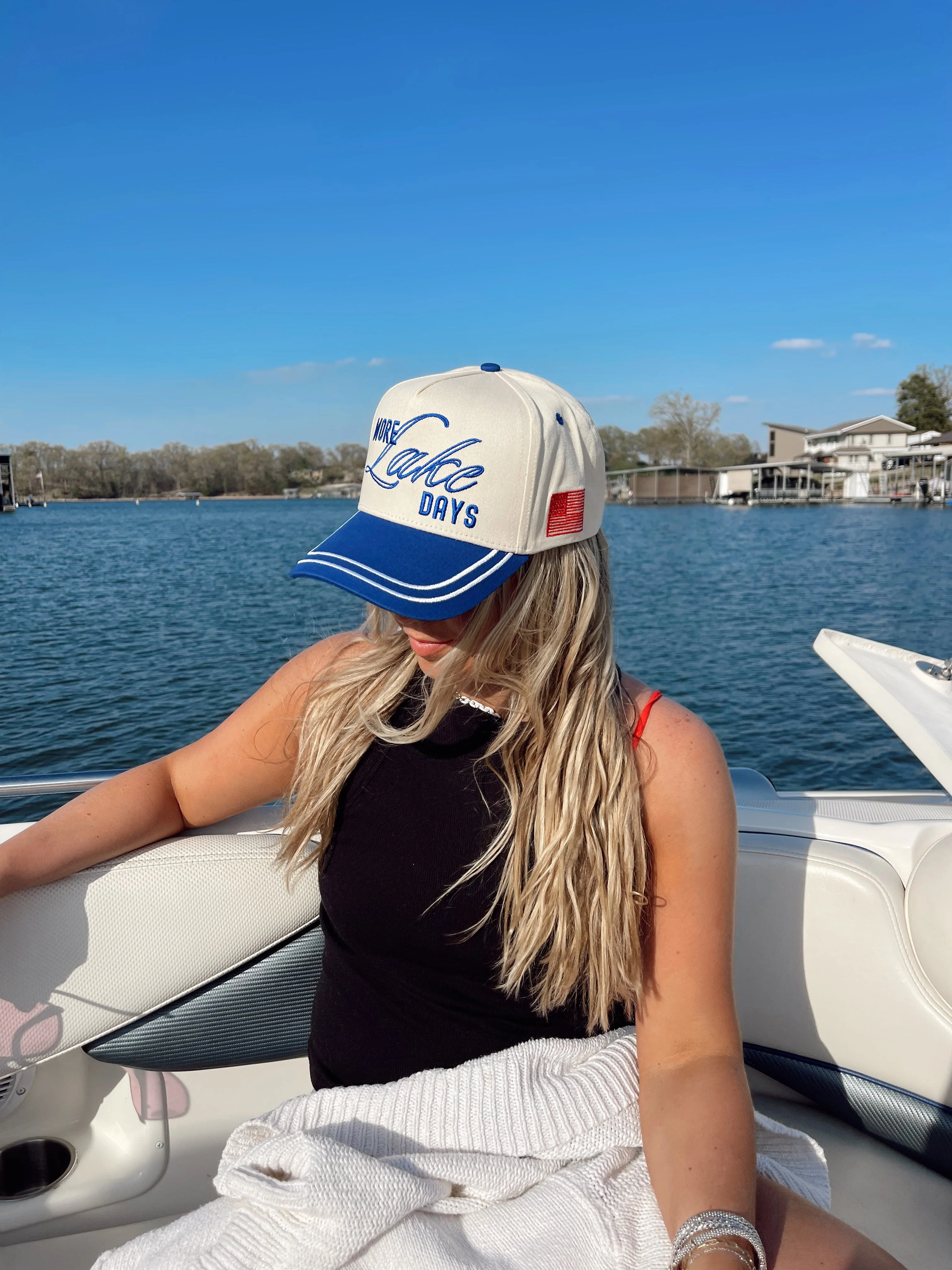 More Lake Days - Royal Blue Vintage Trucker Hat - Image 10