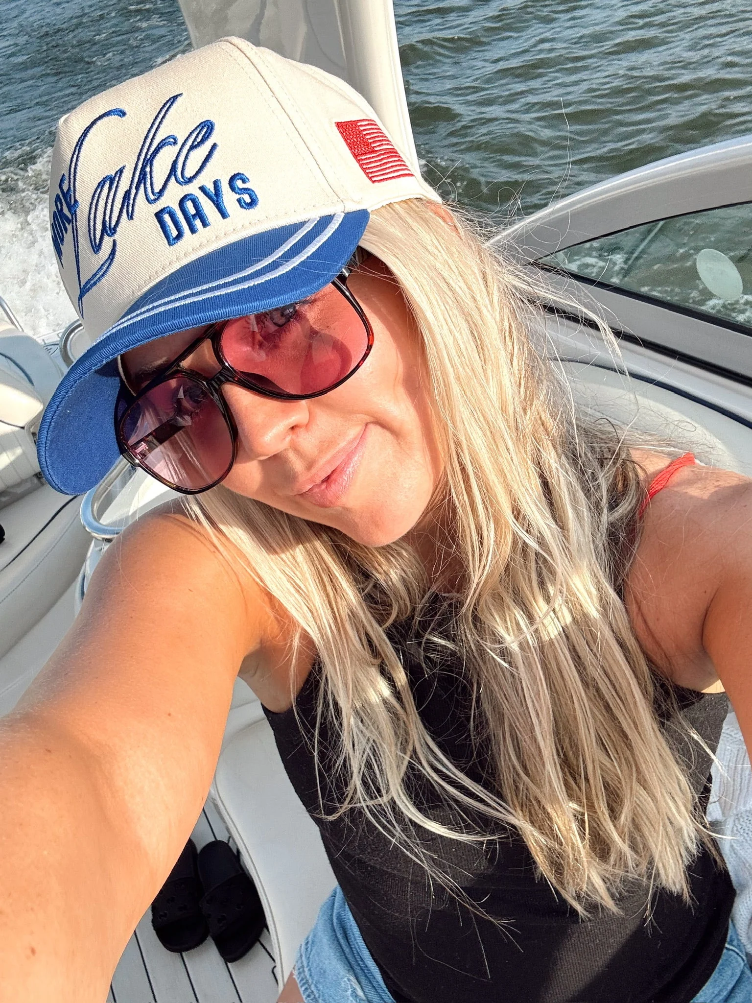 More Lake Days - Royal Blue Vintage Trucker Hat - Image 3