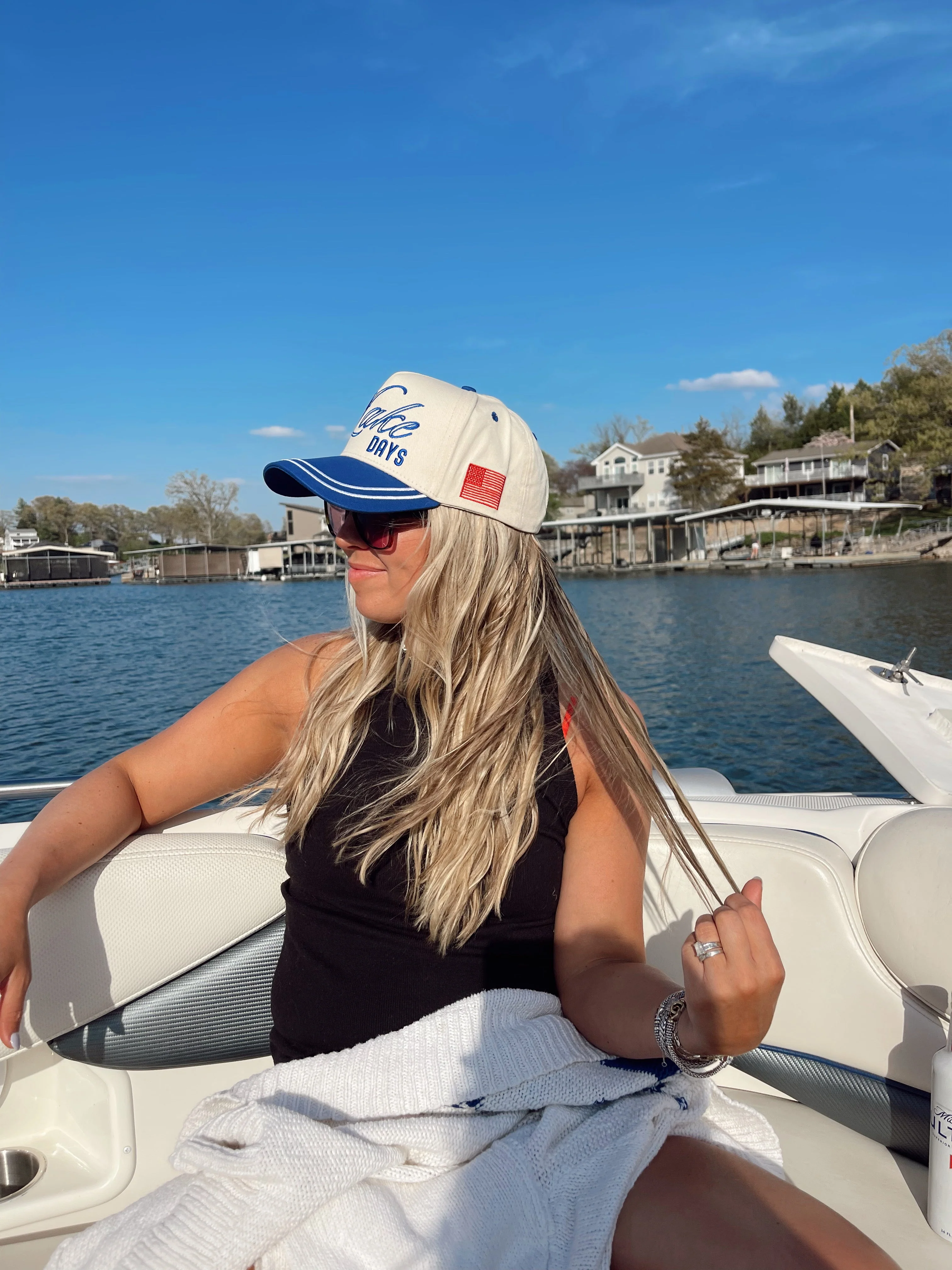 More Lake Days - Royal Blue Vintage Trucker Hat - Image 5