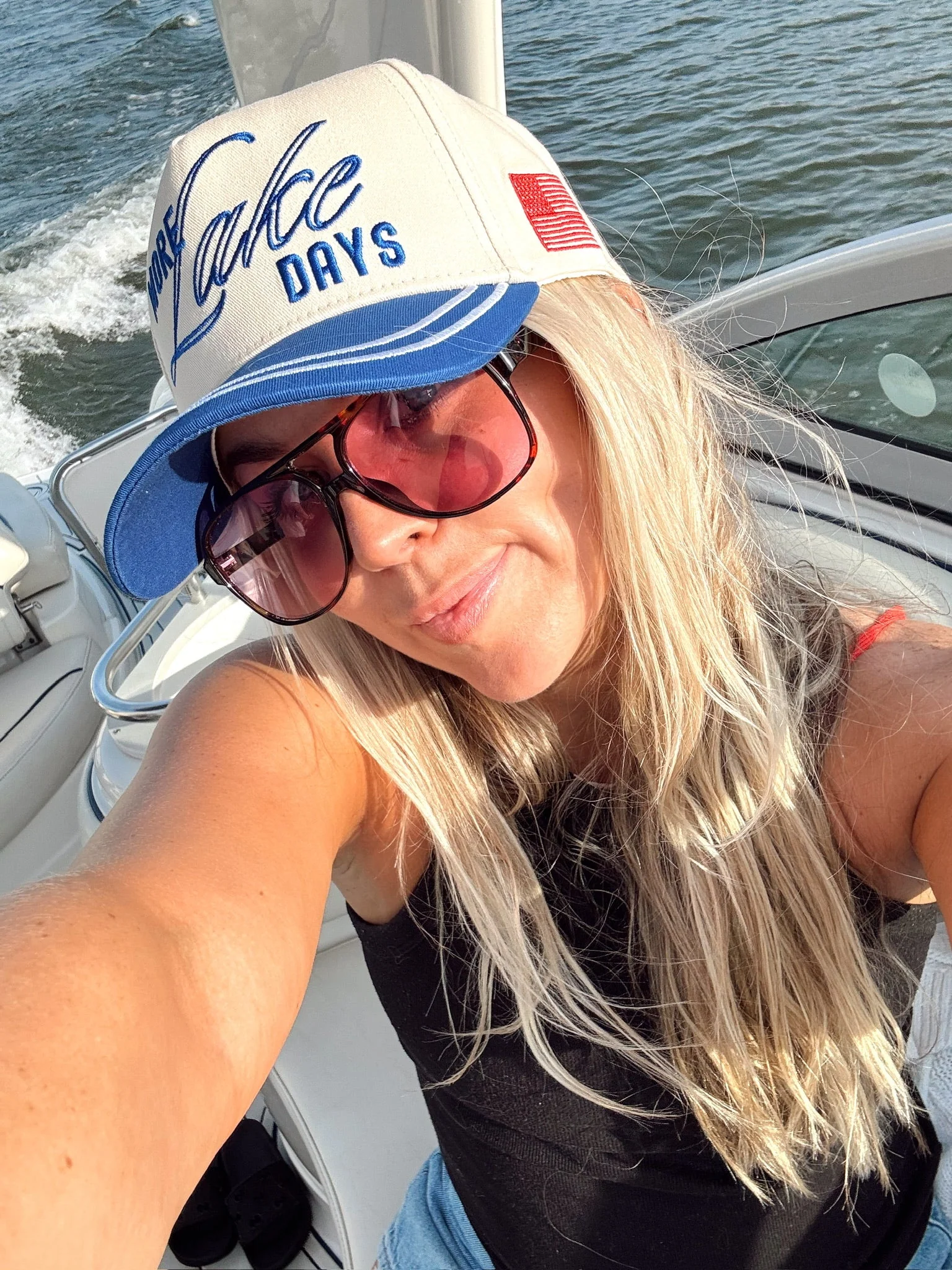More Lake Days - Royal Blue Vintage Trucker Hat - Image 6