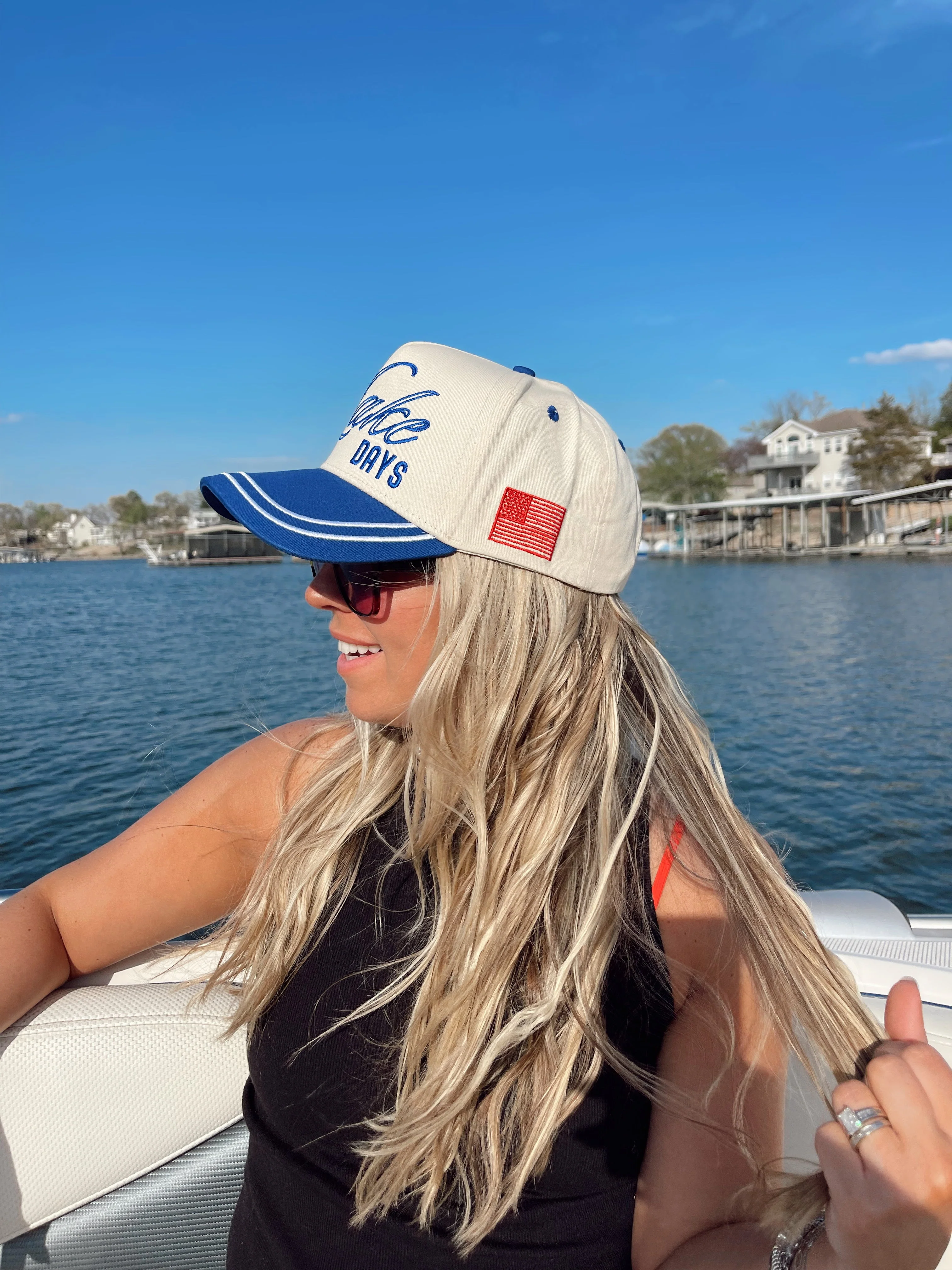 More Lake Days - Royal Blue Vintage Trucker Hat - Image 7