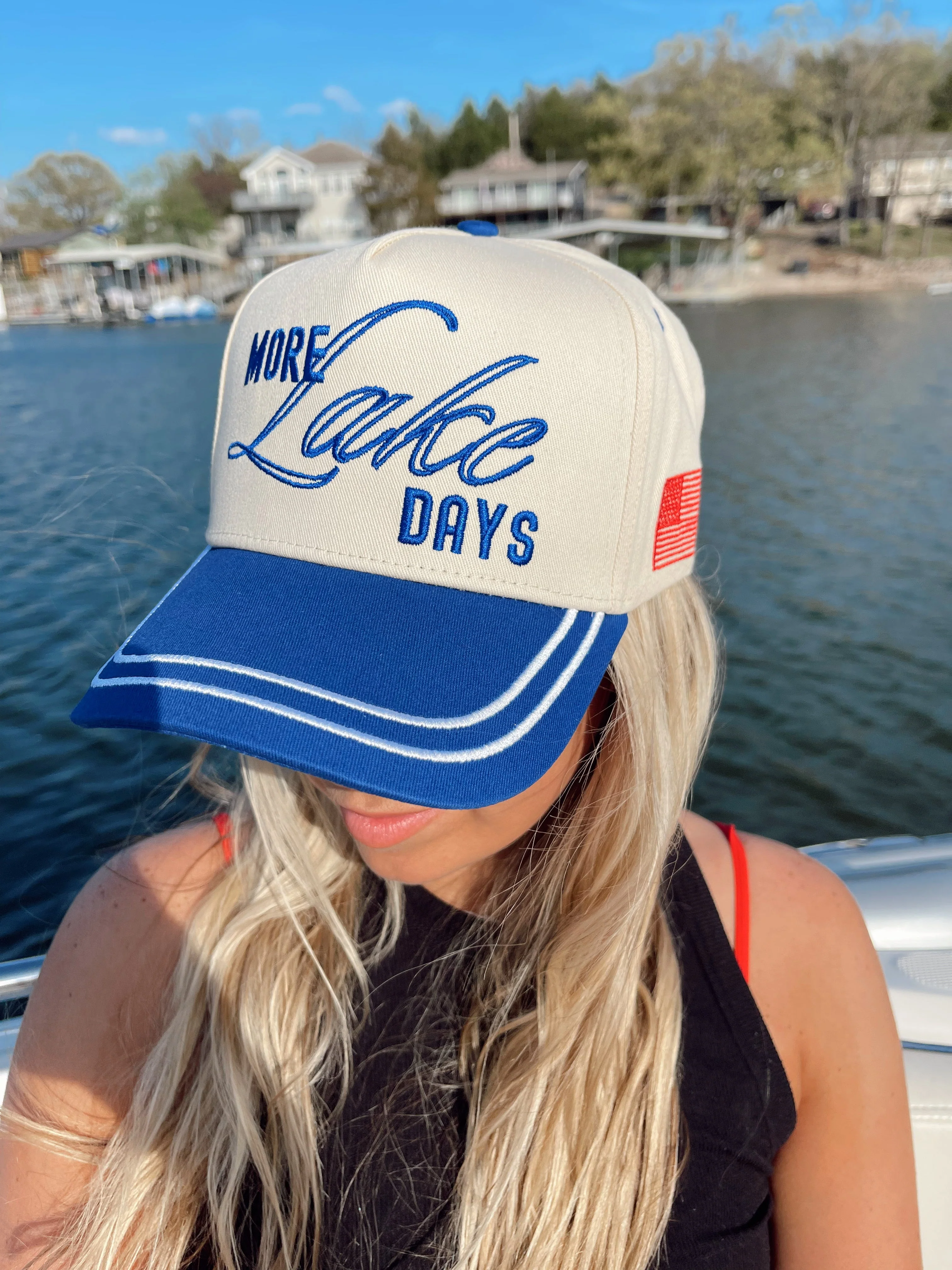 More Lake Days - Royal Blue Vintage Trucker Hat - Image 9