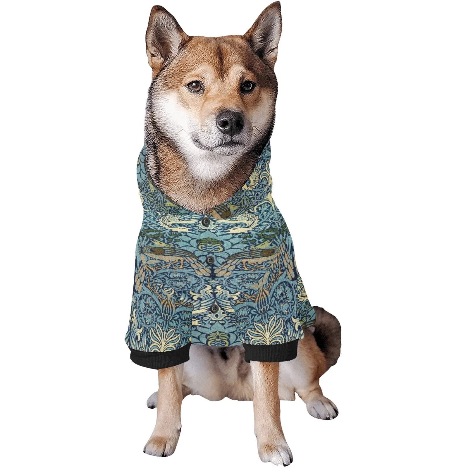 Morris Peacock and Dragon Button Hoodie - Image 6