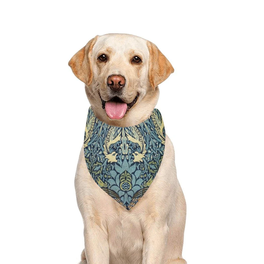 Morris Peacock and Dragon Double-Sided Pet Bandana - Image 4