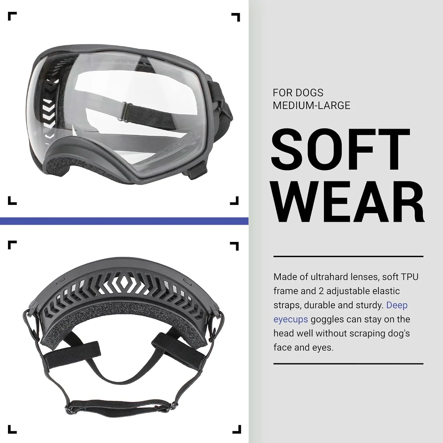 Motorcycle Dog Goggles Tactical Windproof For Large Dog - Image 8