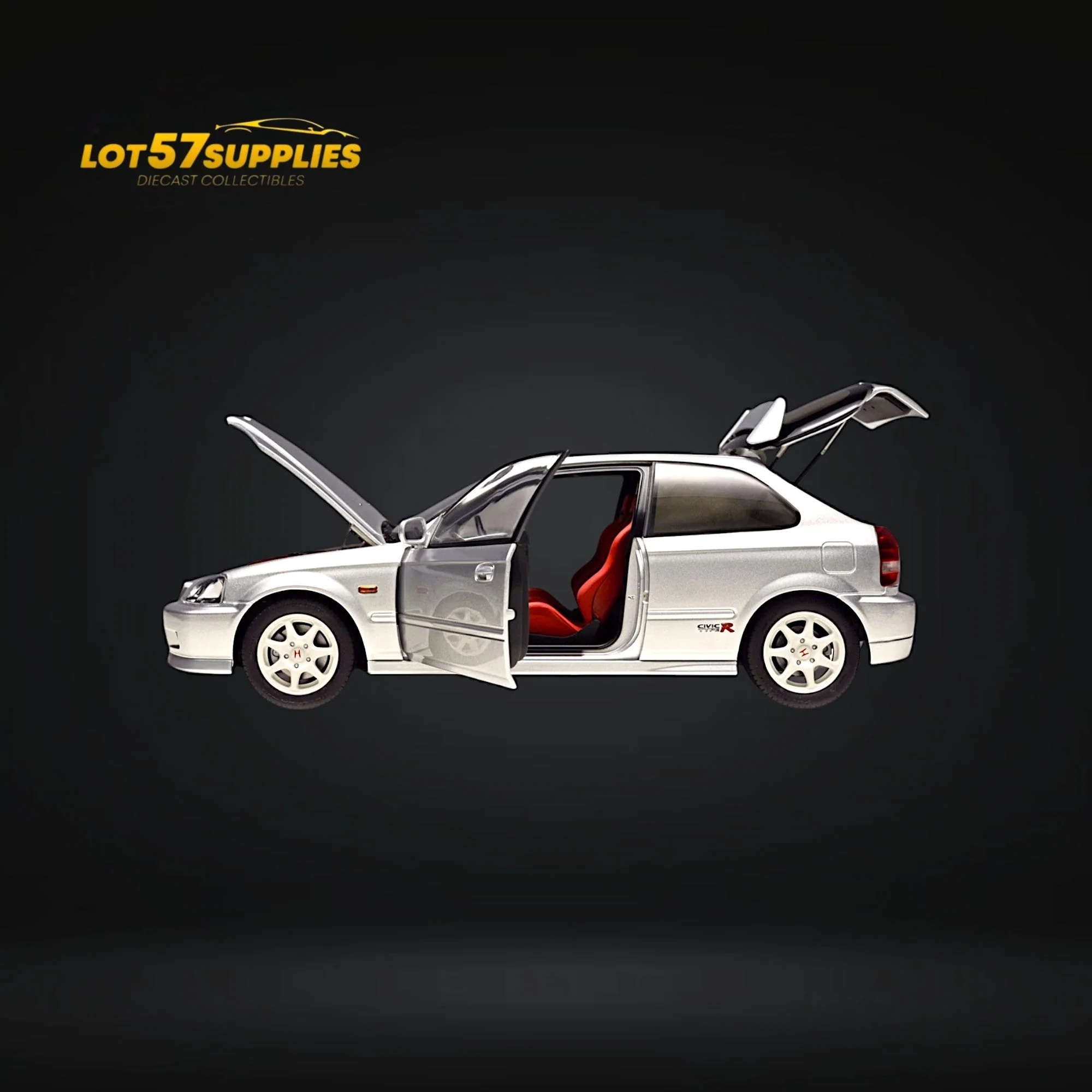 MOTORHELIX Honda Civic Type-R EK9 Silver 1:18 - Image 4