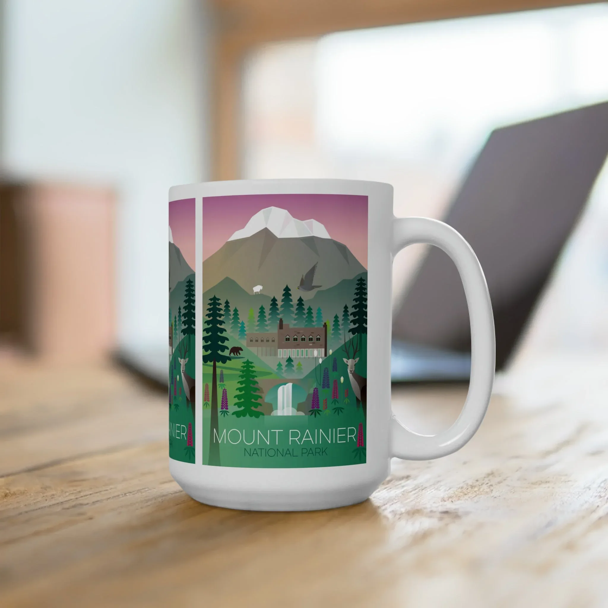 Mount Rainier Ceramic Mug 11oz or 15oz - Image 4