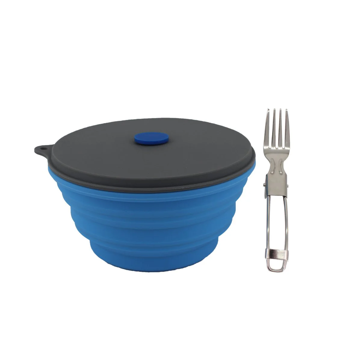 Mr. Peanut's 30oz Collapsible Silicone Camping Bowl with Lid & Foldable Fork - Image 10