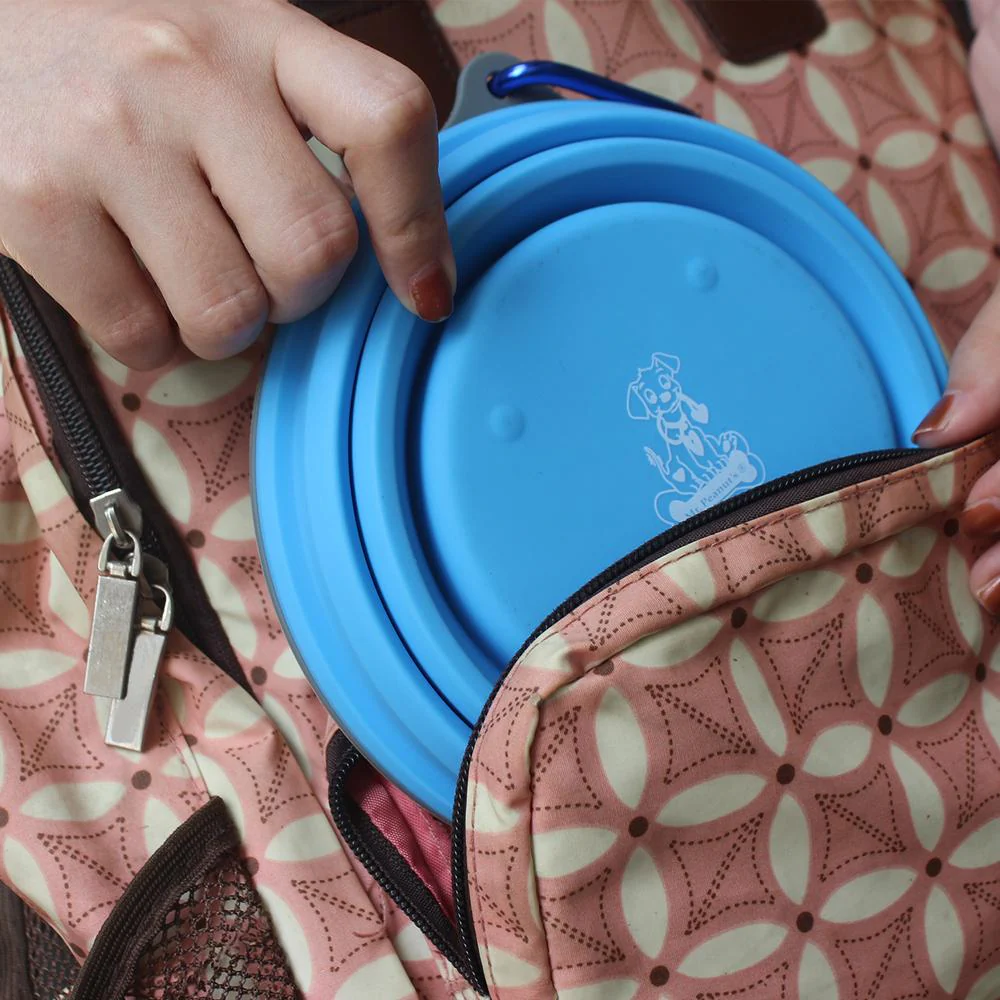 Mr. Peanut's 30oz Collapsible Silicone Camping Bowl with Lid & Foldable Fork - Image 6