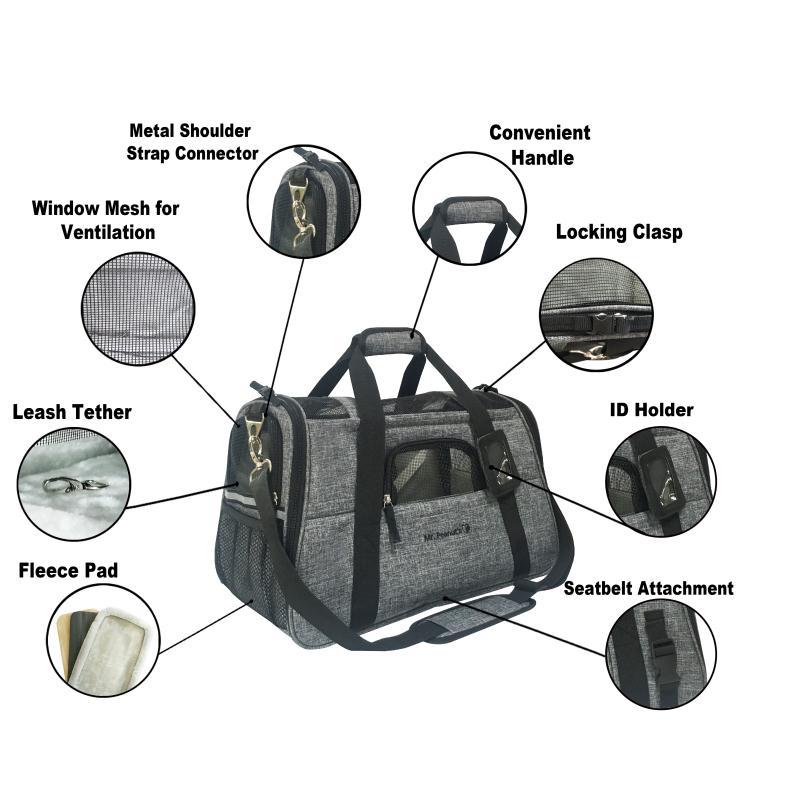 Mr. Peanut's Copper Series Airline Compliant Pet Carrier, Tall Profile Soft Sided Luxury Travel Tote - Image 2