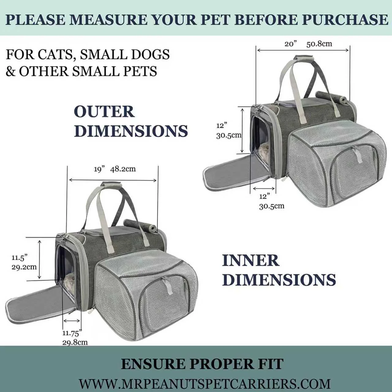 Mr. Peanut's Gold Series Big Apple XL Expandable Pet Carrier V3.0 - Image 2