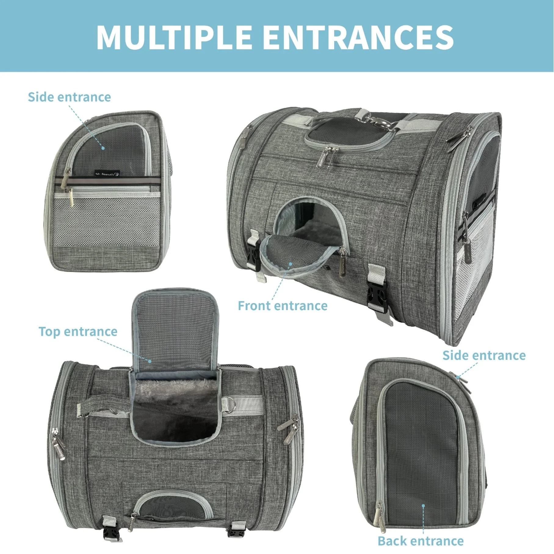 Mr. Peanut's Monterey Series Airline Compliant Horizontal Backpack Pet Carrier - Image 7