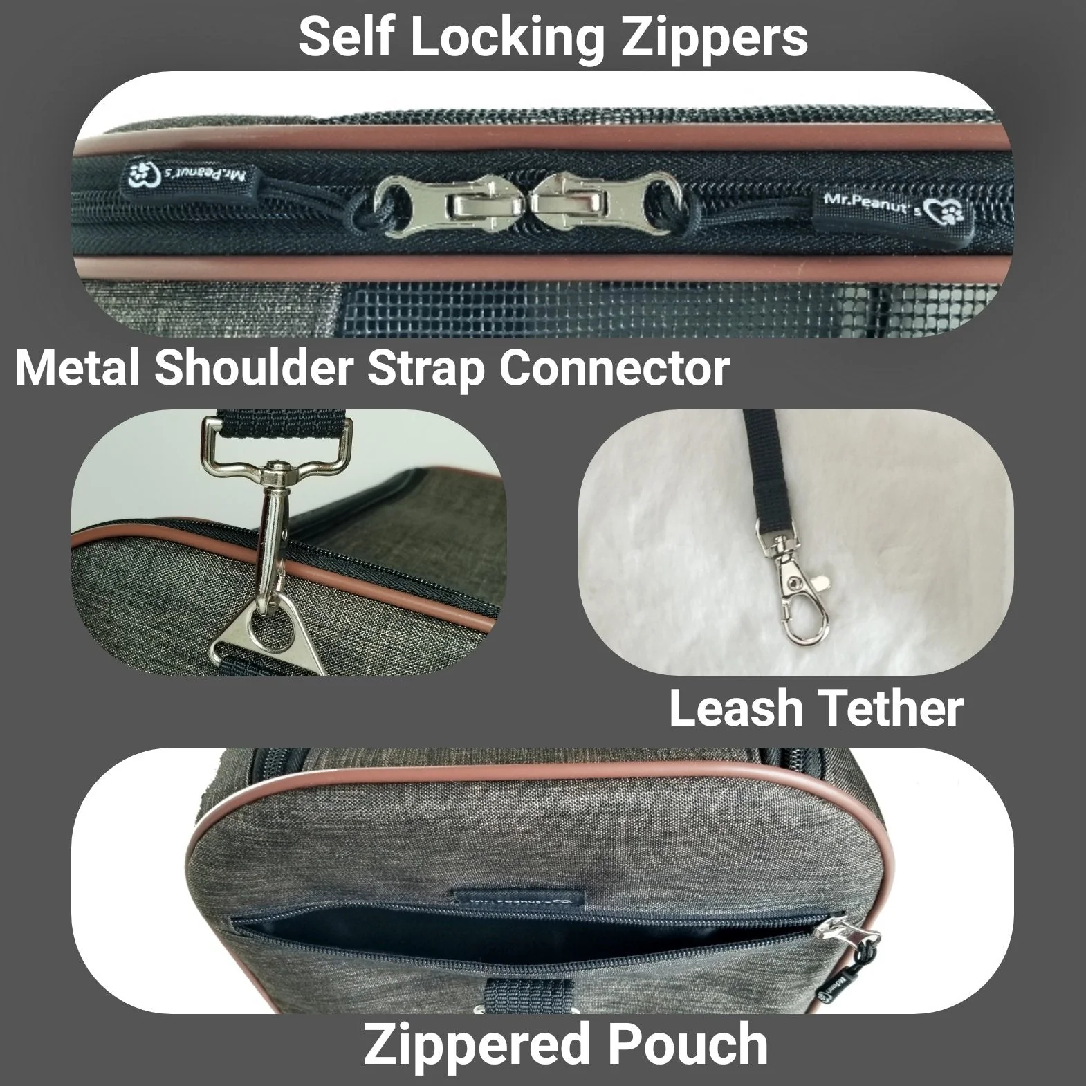 Mr. Peanut's Rhodium Series Mini Size Soft Sided Pet Carrier - Note Sizing in Description - Image 8