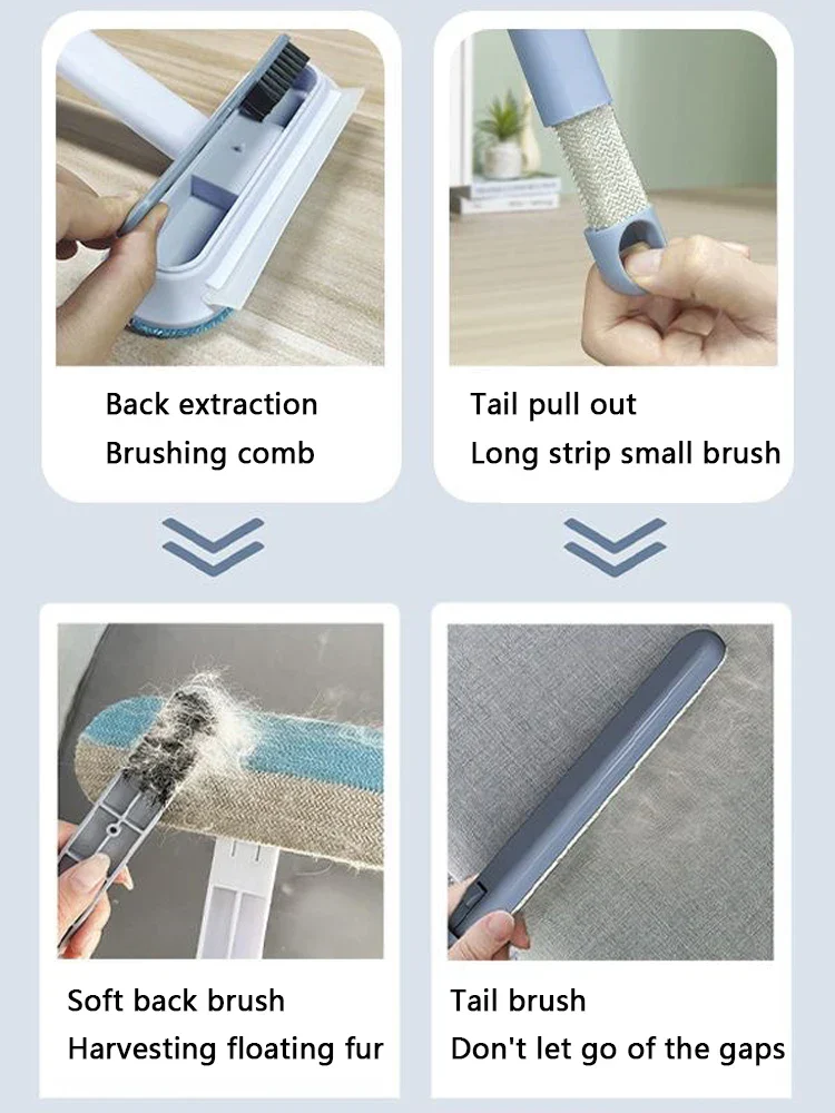 Multifunctional Pet Hair Remover Brush Long Handle Window Cleaning Brush Pet Fur Cleaning Tool Manual Cat Dog Hair Remover Brush - Image 5