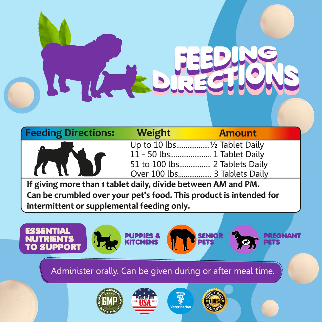 Multivitamin for Dogs & Cats. Prenatal Vitamins. 60 Tabs - Image 5