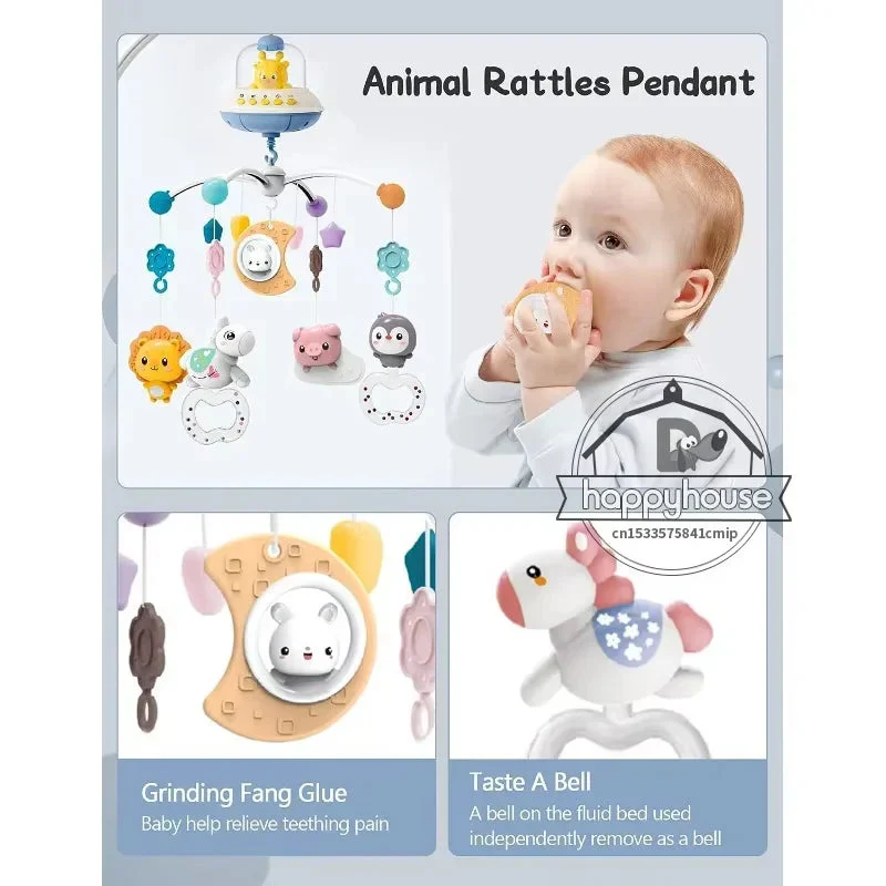 Musical Baby Crib Mobile - Lights, Music & Projection | Remote Control Crib Toy for Newborns - Image 2